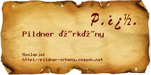 Pildner Örkény névjegykártya